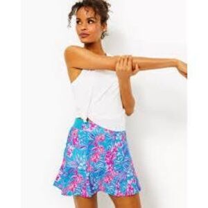 LILLY PULITZER Women’s Blue Pink Floral Fara Skort Size Large